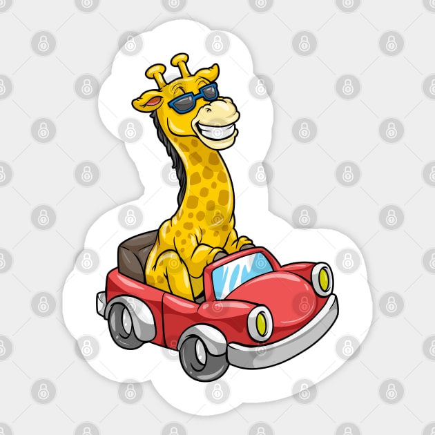 Giraffe with Sunglasses and Car Sticker by Markus Schnabel